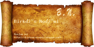 Birkás Noémi névjegykártya